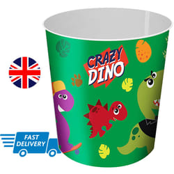 21cm Plastic Round Dustbin Waste Rubbish Trash Bin - Crazy Dino