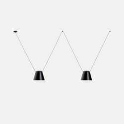 Leds-C4 Attic - Decorative Hanging Ceiling Pendant Matt Black 2x E27 / 175cm x 400cm