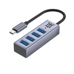 Maillon Technologique Premium MTHUB4 interface hub USB 3.2 Gen 2 (3.1 Gen 2) Type-C 5 Mbit/s Aluminium, Grey