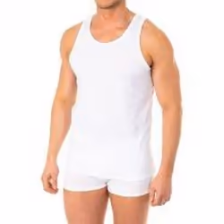 Camiseta Tirante Ancho Y Cuello Redondo Para Hombre A0dgn - white, L