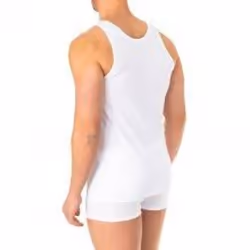 Camiseta Tirante Ancho Y Cuello Redondo Para Hombre A0dgn - white, L