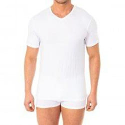 Camiseta Manga Corta Y Cuello En Pico Para Hombre A0dgo - white, XXL