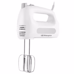 Orbegozo BA 3250, Hand mixer, White, Beat, Knead, Mixing, Buttons, Plastic, Stainless steel