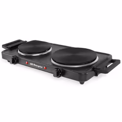 Orbegozo PE2855, Black, Countertop, Sealed plate, 2 zone(s), 2 zone(s), Simmer