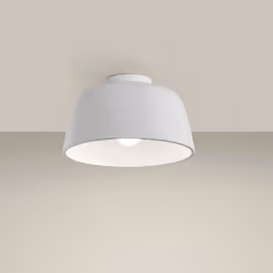 LEDS C4 Miso ÃÃ285mm Cylindrical Semi Flush Light Small White E27