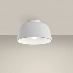 LEDS C4 Miso ÃÃ285mm Cylindrical Semi Flush Light Small White E27