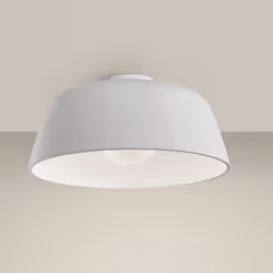 LEDS C4 Miso ÃÃ433mm Cylindrical Semi Flush Light Large White E27