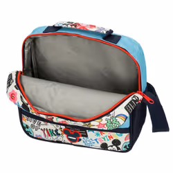 Mickey Be Cool Pencil Case three compartments Blue 22x12x5 cm Polyester