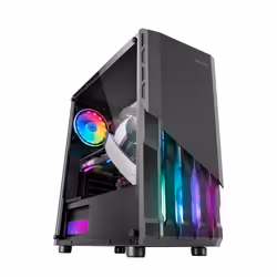 Mars Gaming MC-X2 Black PC Gaming ATX Case FRGB Steel Front 2 Fans 12cm FRGB Full Side Window, Tower, PC, Black, ATX, micro A ...