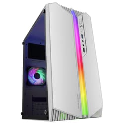 Mars Gaming MC-S1 White Compact Micro-ATX Gaming PC Case ARGB Lighting 12 Modes FRGB Fan Full Side Window
