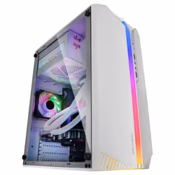 Mars Gaming MC-S1 White Compact Micro-ATX Gaming PC Case ARGB Lighting 12 Modes FRGB Fan Full Side Window - Additional view 4