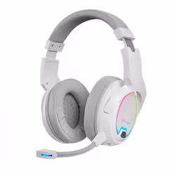 Mars Gaming MHW-100 White Wireless Headset ARGB Flow Removable ENC Microphone Ultra-lightweight Active ENC + Passive Noise Ca ...