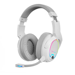 Mars Gaming MHW-100 White Wireless Headset ARGB Flow Removable ENC Microphone Ultra-lightweight Active ENC + Passive Noise Cancellation Universal Compatibility