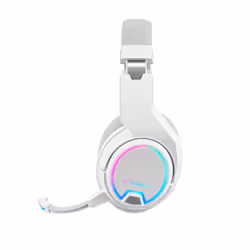 Mars Gaming MHW-100 White Wireless Headset ARGB Flow Removable ENC Microphone Ultra-lightweight Active ENC + Passive Noise Cancellation Universal Compatibility