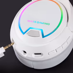 Mars Gaming MHW-100 White Wireless Headset ARGB Flow Removable ENC Microphone Ultra-lightweight Active ENC + Passive Noise Cancellation Universal Compatibility - Additional view 4