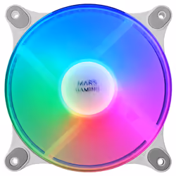 Mars Gaming MF-DUO Kit 2 FRGB Rainbow 360° Fans Ultra-quiet Dual Connection 3PIN + 4PIN White