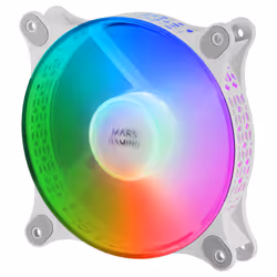 Mars Gaming MF-DUO Kit 2 FRGB Rainbow 360° Fans Ultra-quiet Dual Connection 3PIN + 4PIN White