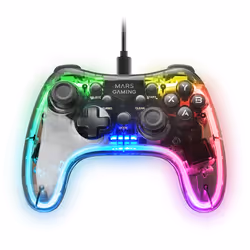Mars Gaming MGPC Gaming Controller Transparent USB Gamepad Android, MAC, Nintendo Switch, PC, Playstation 3