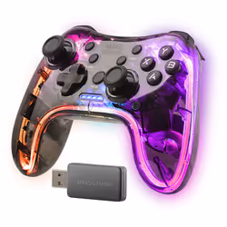 Mars Gaming MGP-24 Wireless Gamepad 2.4GPRO Neon RGB Dual Haptic Vibration Analog Joysticks Controller for PC PS3 PS4 XBOX360 ...