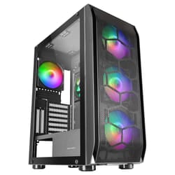 Mars Gaming MC-KX Black Premium E-ATX Gaming Tower FREEZER CPU System 5 Ultra-quiet ARGB Fans ARGB Controller and RF Controller Mesh Front