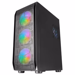 Mars Gaming MC-KX Black Premium E-ATX Gaming Tower FREEZER CPU System 5 Ultra-quiet ARGB Fans ARGB Controller and RF Controller Mesh Front