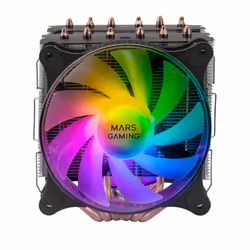 Mars Gaming MCPU-XT Black CPU Heatsink Dual Tower Cooling 6 HCT Heatpipes TDP 300W 2 ARGB PWM 12cm Fans