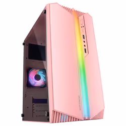 Mars Gaming MC-S1 Pink Compact Micro-ATX Gaming PC Case ARGB Lighting 12 Modes FRGB Fan Full Side Window, Mini Tower, PC, Pin ...