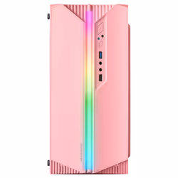 Mars Gaming MC-S1 Pink Compact Micro-ATX Gaming PC Case ARGB Lighting 12 Modes FRGB Fan Full Side Window
