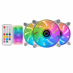 Mars Gaming MF-3DKIT White Kit 3 ARGB 360° 12cm Fans 3D Infinity Mirror Anti-vibration System ARGB Controller RF Remote Control Full Compatibility