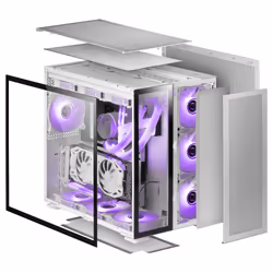 Mars Gaming MC-NOVA Custom XXL E-ATX Gaming Tower Aerospace Aluminium Full Double Tempered Glass Window Dual Chamber Frame USB-C