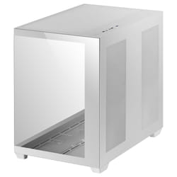 Mars Gaming MCV4 White Custom XXL E-ATX Gaming Tower Frameless Front and Side Tempered Glass Window Modular Dual Chamber Structure