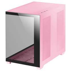 Mars Gaming MCV4 Pink Custom XXL E-ATX Gaming Tower Frameless Front and Side Tempered Glass Window Modular Dual Chamber Structure