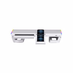 Mars Gaming MGS-ONE White Chroma RGB Monitor Stand Adjustable Size Smartphone and Tablet Stand Front USB 2.0 - Additional view 5