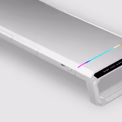 Mars Gaming MGS-ONE White Chroma RGB Monitor Stand Adjustable Size Smartphone and Tablet Stand Front USB 2.0 - Additional view 6
