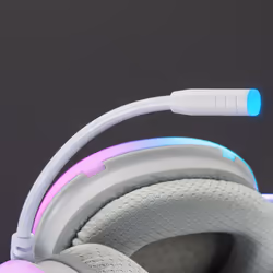 Mars Gaming MH-GLOW White 360° Full Chroma RGB Flow Headset Noise Cancelling Microphone Ultra-Lightweight Design Mempory-Foam Earpads Universal Compatibility - Additional view 6