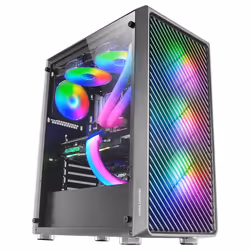 Mars Gaming MC-F Black, ATX Gaming Semitower, Full Tempered Glass Window, Metal-Mesh Front, 4x 120mm ARGB Fans - Additional view 3