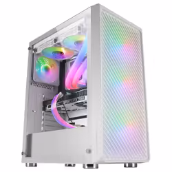 Mars Gaming MC-F White, ATX Gaming Semitower, Full Tempered Glass Window, Metal-Mesh Front, 4x 120mm ARGB Fans - Additional view 3