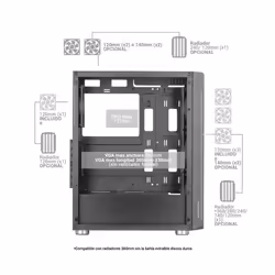 Mars Gaming MC-F White, ATX Gaming Semitower, Full Tempered Glass Window, Metal-Mesh Front, 4x 120mm ARGB Fans - Additional view 5