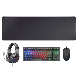 Mars Gaming MCP-RGB3, Wired, USB, Membrane, QWERTY, RGB LED, Black