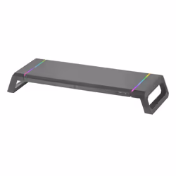 Mars Gaming MGS-ONE Black Chroma RGB Monitor Stand Adjustable Size Smartphone and Tablet Stand Front USB 2.0, 30 kg, Black
