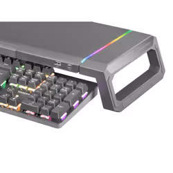Mars Gaming MGS-ONE Black Chroma RGB Monitor Stand Adjustable Size Smartphone and Tablet Stand Front USB 2.0
