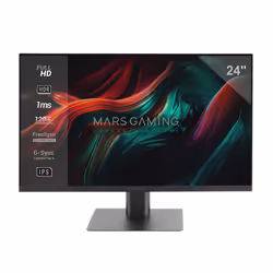 Mars Gaming MV-24, 61 cm (24"), 1920 x 1080 pixels, Full HD, LED, 1 ms, Black