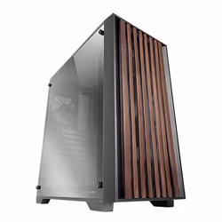 Mars Gaming MC-WOODC, Midi Tower, PC, Black, ATX, micro ATX, Mini-ITX, Mesh, SGCC, Wood, Chromed glass, Gaming