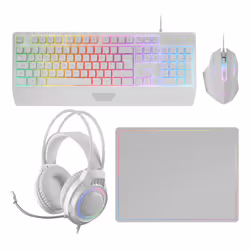 Mars Gaming MCP124PRO, Wired, USB, Membrane, QWERTY, RGB LED, White