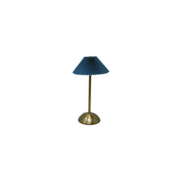 LED Desk Lamp Rechargeable, Knife Pleat Shape, 3 Colour Change Dimmable, Blue