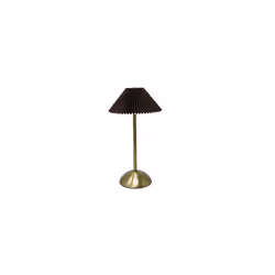 LED Desk Lamp Rechargeable, Knife Pleat Shape, 3 Color Change Dimmable, Brown