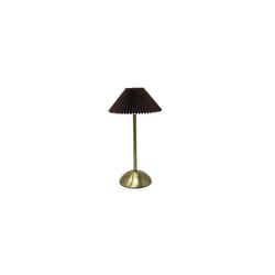 LED Desk Lamp Rechargeable, Knife Pleat Shape, 3 Color Change Dimmable, Brown
