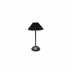 LED Desk Lamp Rechargeable, Knife Pleat Shape, 3 Color Change Dimmable, Black
