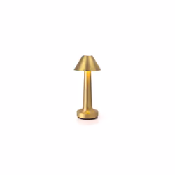 Cordless LED Desk Lamp Rechargeable 3 Colour Temperature Change Dimmable, Mushroom Shape, Gold