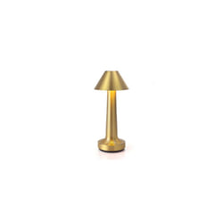 Cordless LED Desk Lamp Rechargeable 3 Colour Temperature Change Dimmable, Mushroom Shape, Gold